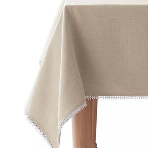 Elegant Beige Tablecloth with Lace Trim
50x70